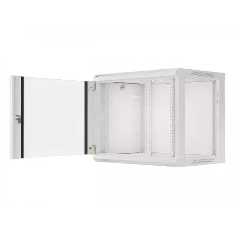 Lanberg WF01-6409-10S Wall-Mounted Rack Cabinet 9U 19 inch 600x450 mm Grey, 60 kg Load, Glass Door