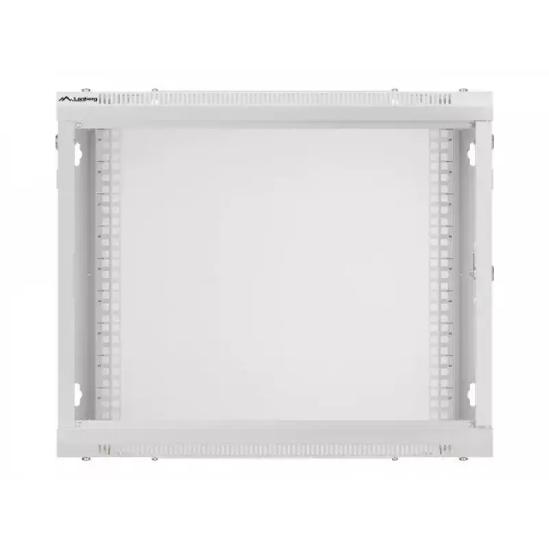 Lanberg WF01-6409-10S Wall-Mounted Rack Cabinet 9U 19 inch 600x450 mm Grey, 60 kg Load, Glass Door