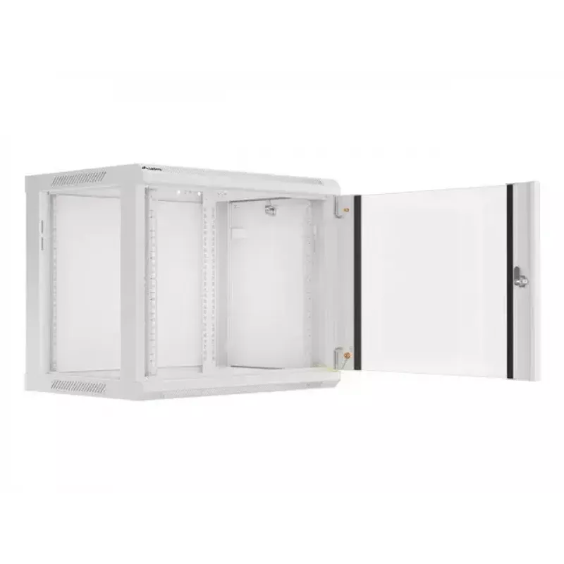 Lanberg WF01-6409-10S Wall-Mounted Rack Cabinet 9U 19 inch 600x450 mm Grey, 60 kg Load, Glass Door
