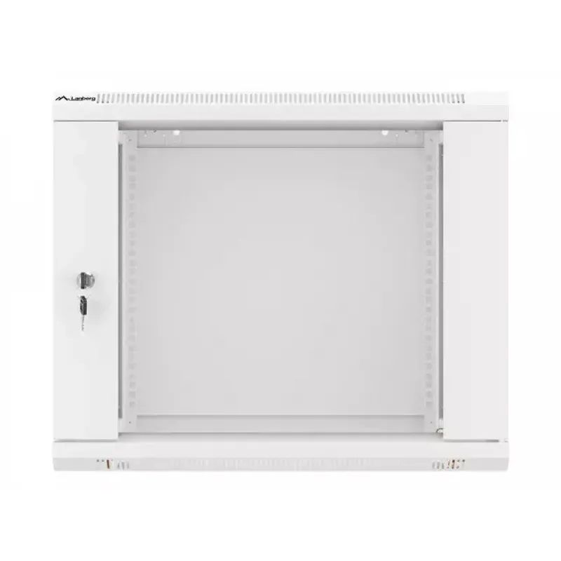 Lanberg WF01-6409-10S Wall-Mounted Rack Cabinet 9U 19 inch 600x450 mm Grey, 60 kg Load, Glass Door