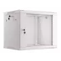 Lanberg WF01-6409-10S Wall-Mounted Rack Cabinet 9U 19 inch 600x450 mm Grey, 60 kg Load, Glass Door