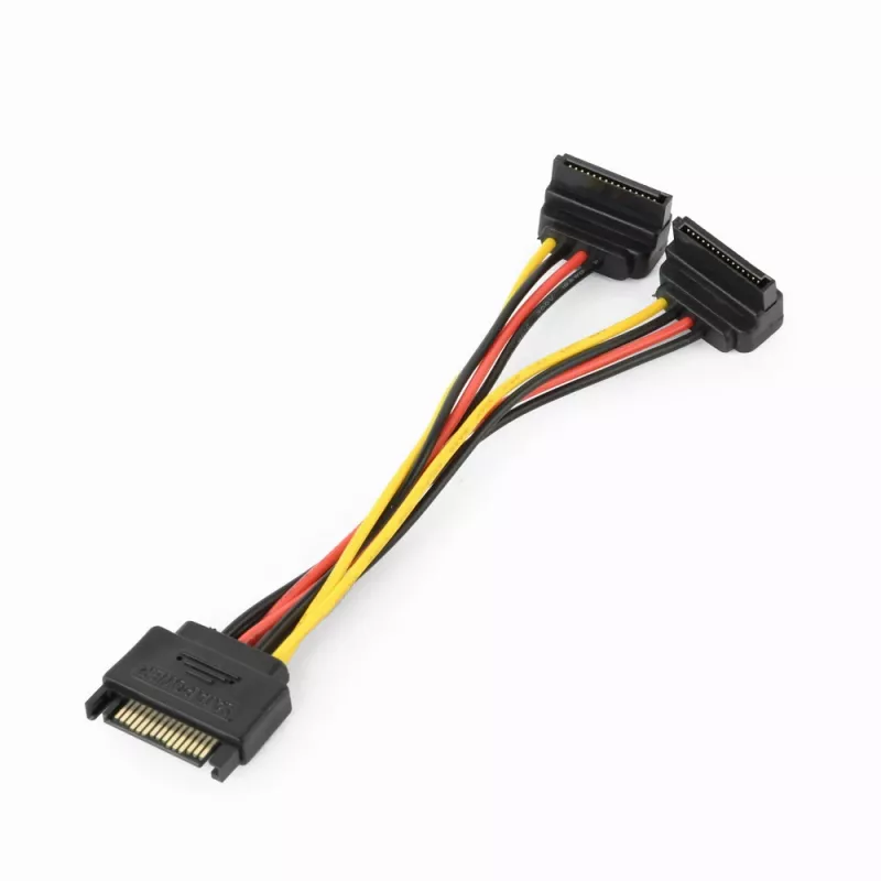 GEMBIRD SATA Power Splitter Cable With Angled Output Connectors, 15cm
