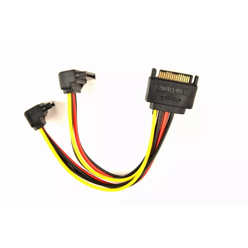 GEMBIRD SATA Power Splitter Cable With Angled Output Connectors, 15cm