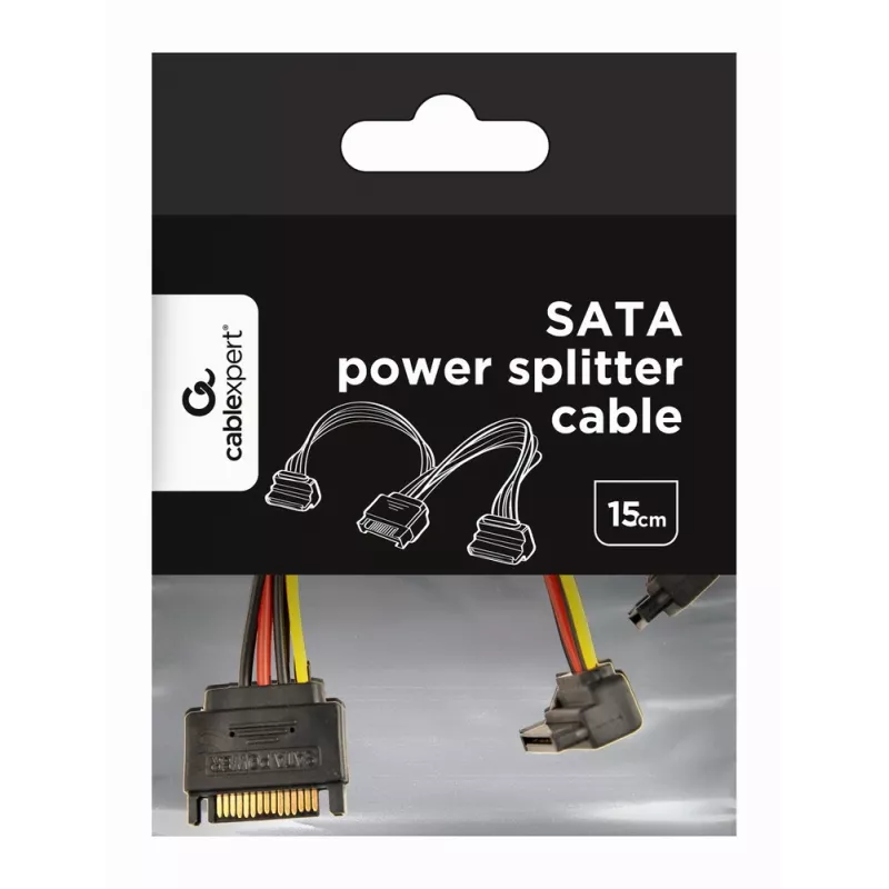 GEMBIRD SATA Power Splitter Cable With Angled Output Connectors, 15cm