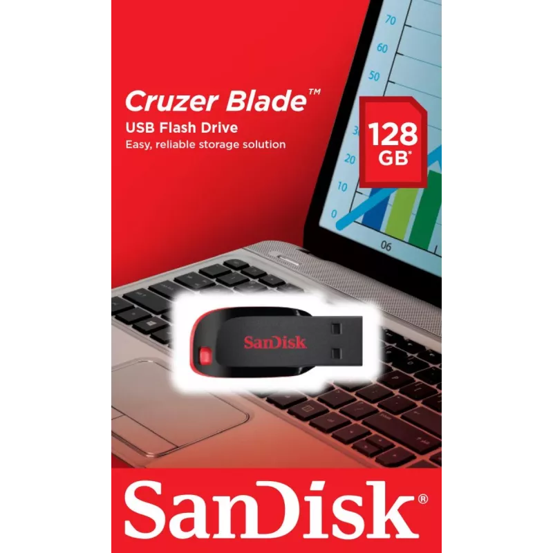 WESTERN DIGITAL SanDisk Cruzer Blade - 128GB USB Stick - USB 2.0
