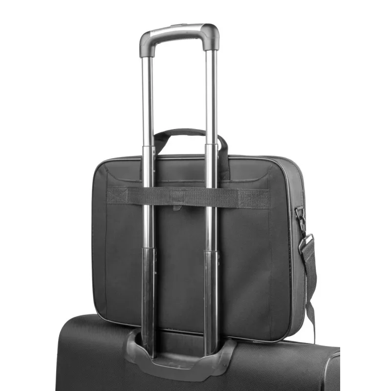 Briefcase NATEC Doberman 39.6 cm (15.6 inch) Polyester Black, shock resistant, 3 compartments