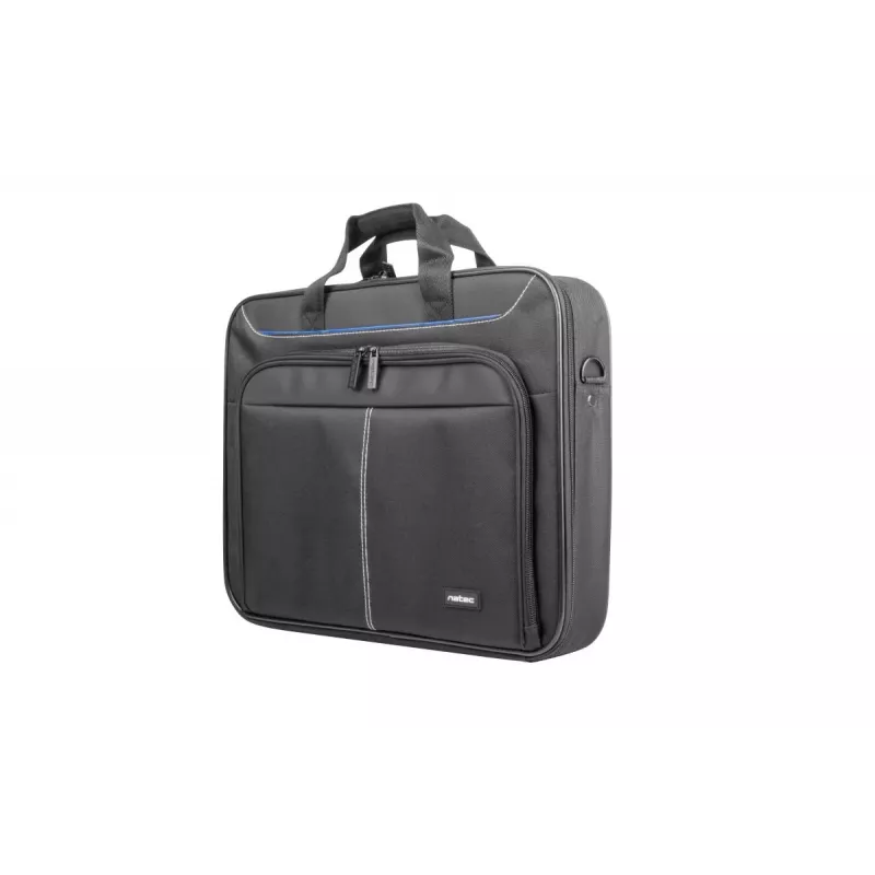 Briefcase NATEC Doberman 39.6 cm (15.6 inch) Polyester Black, shock resistant, 3 compartments