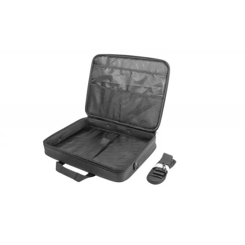 Briefcase NATEC Doberman 39.6 cm (15.6 inch) Polyester Black, shock resistant, 3 compartments