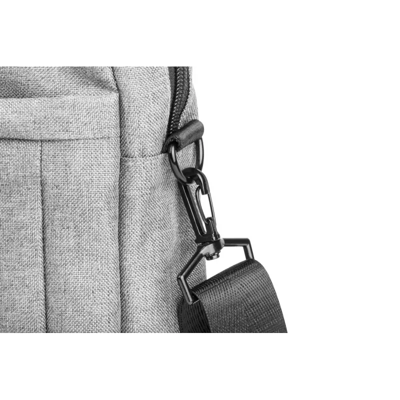 Messenger case NATEC Mustela for laptops up to 39.6 cm (15.6 inch), polyester, grey, front pocket, shoulder strap