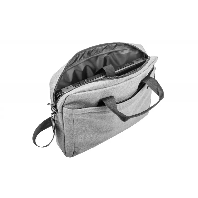 Messenger case NATEC Mustela for laptops up to 39.6 cm (15.6 inch), polyester, grey, front pocket, shoulder strap