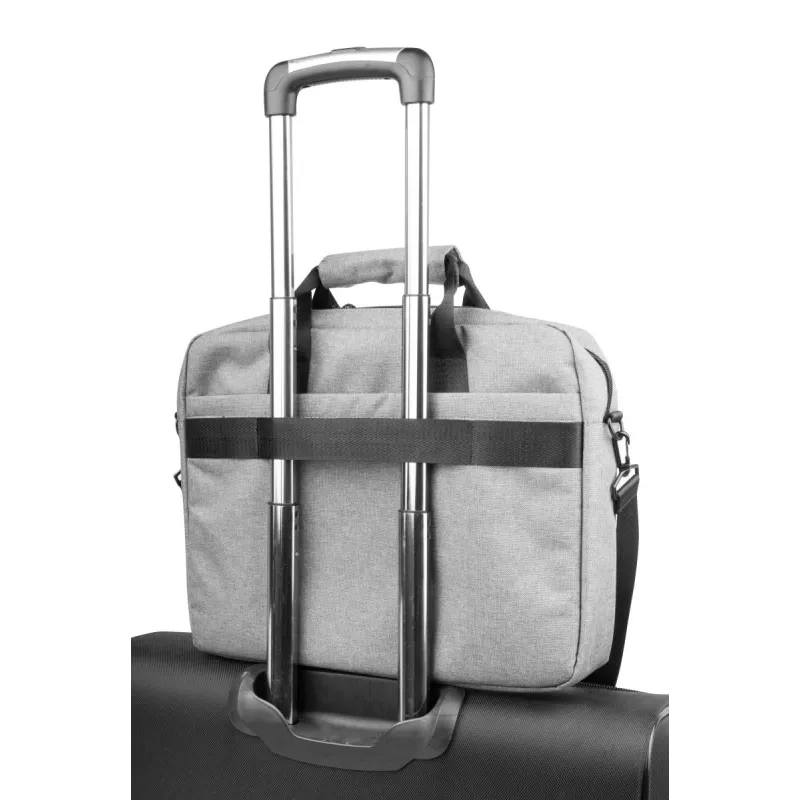 Messenger case NATEC Mustela for laptops up to 39.6 cm (15.6 inch), polyester, grey, front pocket, shoulder strap