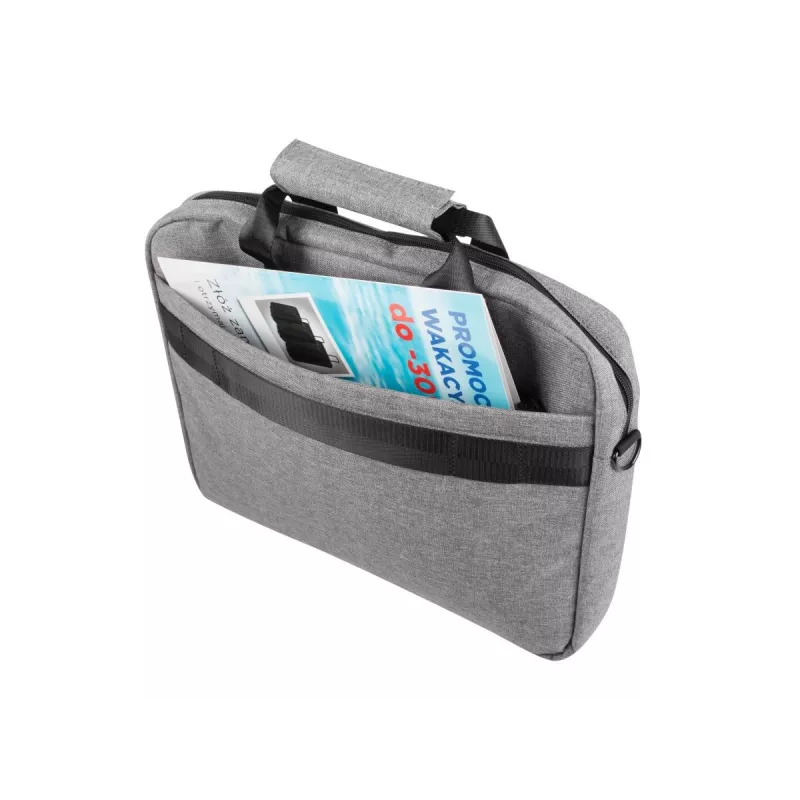 Messenger case NATEC Mustela for laptops up to 39.6 cm (15.6 inch), polyester, grey, front pocket, shoulder strap