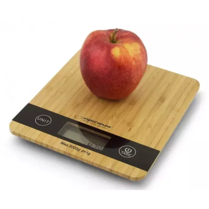 Electronic kitchen scale ESPERANZA EKS005 — 5 kg capacity, 1 g accuracy, bamboo platform