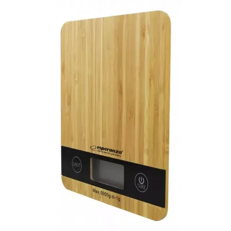 Electronic kitchen scale ESPERANZA EKS005 — 5 kg capacity, 1 g accuracy, bamboo platform