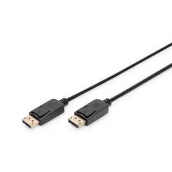 DIGITUS DisplayPort connection cable DP M/M 2m with interlock DP Ultra HD 4K black