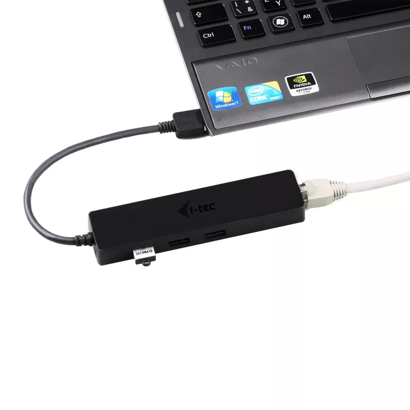 i-tec Advance USB 3.0 Slim HUB 3 Port Gigabit Ethernet Adapter Black