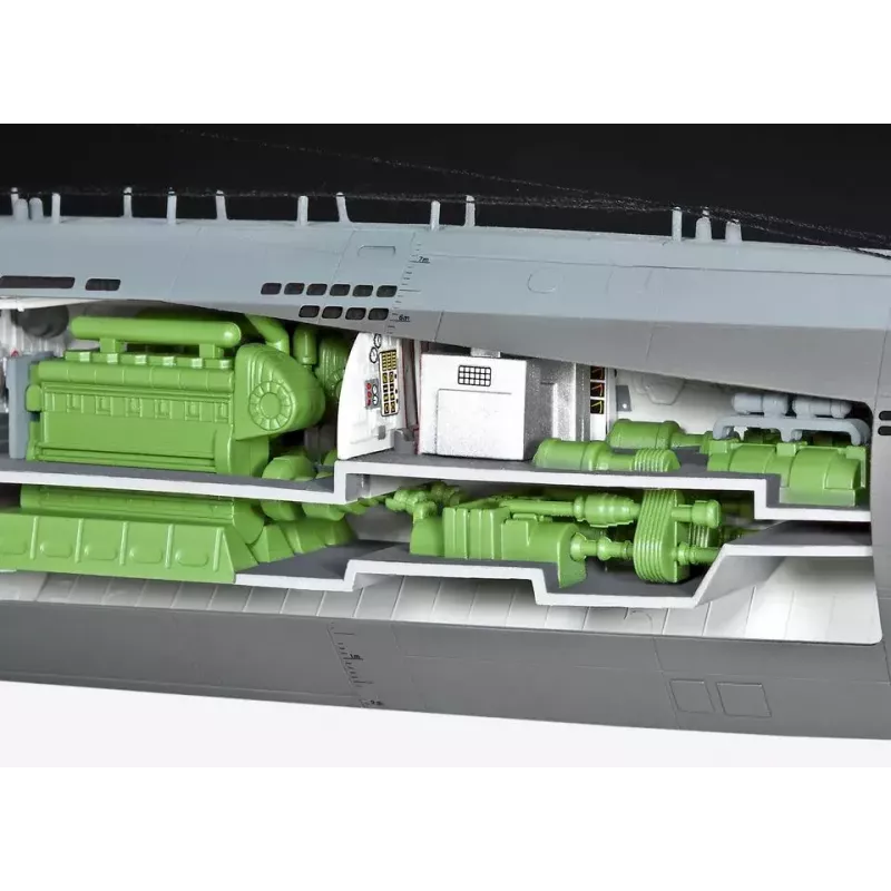 Submarine model Revell U-Boot Typ XXI U 2540 &Interieur