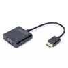 DIGITUS HDMI to VGA converter adapter Typ A - VGA (D-Sub) connector, 3.5mm audio jack black