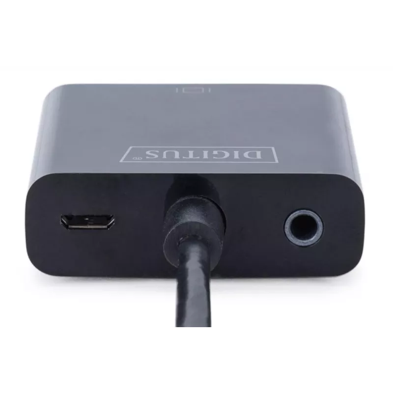 DIGITUS HDMI to VGA converter adapter Typ A - VGA (D-Sub) connector, 3.5mm audio jack black