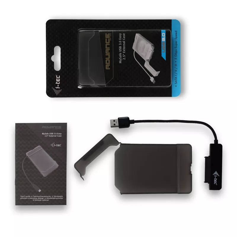 HDD/SSD enclosure i-tec MySafe USB 3.0 Easy 2.5 inch External Case Black
