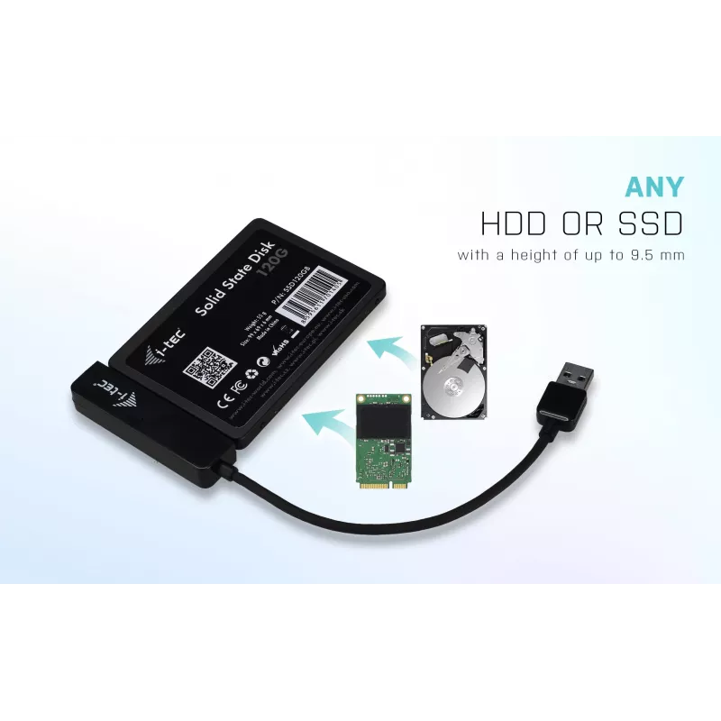 HDD/SSD enclosure i-tec MySafe USB 3.0 Easy 2.5 inch External Case Black