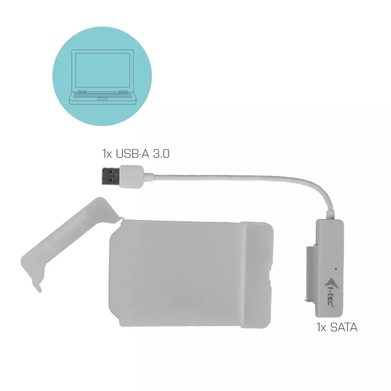 HDD/SSD enclosure i-tec MySafe USB 3.0 Easy 2.5 inch External Case – White