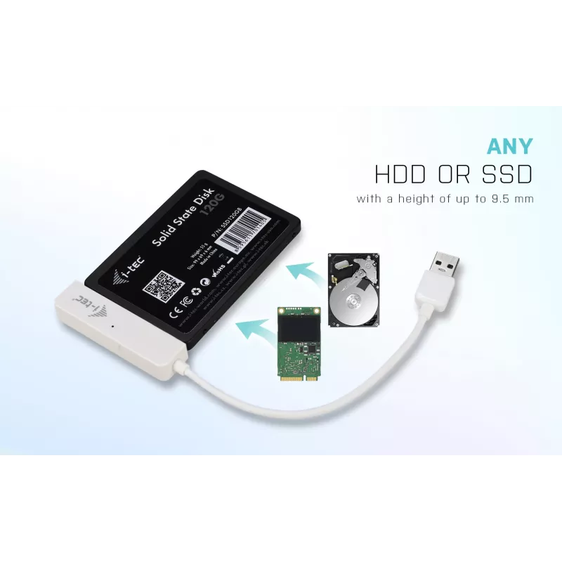 HDD/SSD enclosure i-tec MySafe USB 3.0 Easy 2.5 inch External Case – White