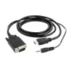 GEMBIRD HDMI to VGA and Audio Adapter Cable, Single Port, 1.8m - Black