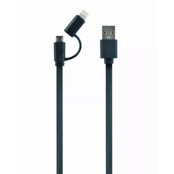 GEMBIRD USB To Apple Lightning And Micro USB Charging Combo Cable 1m - Black