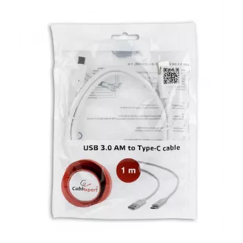 GEMBIRD USB 3.0 AM to Type-C Cable (AM/CM) 1m - White