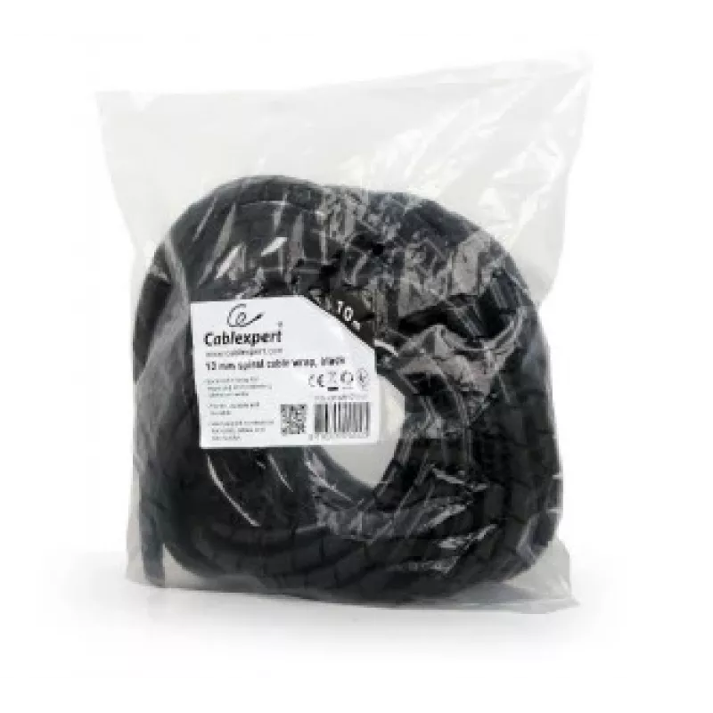 GEMBIRD 12mm Spiral Cable Wrap, 10m - Black