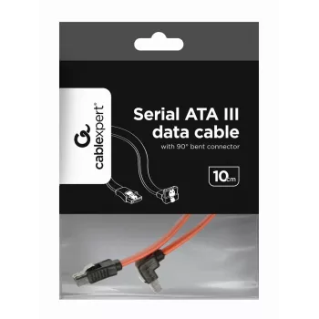 GEMBIRD SATA III Data Cable With 90 Degree Bent Connector, 50cm - Metal ClIPS