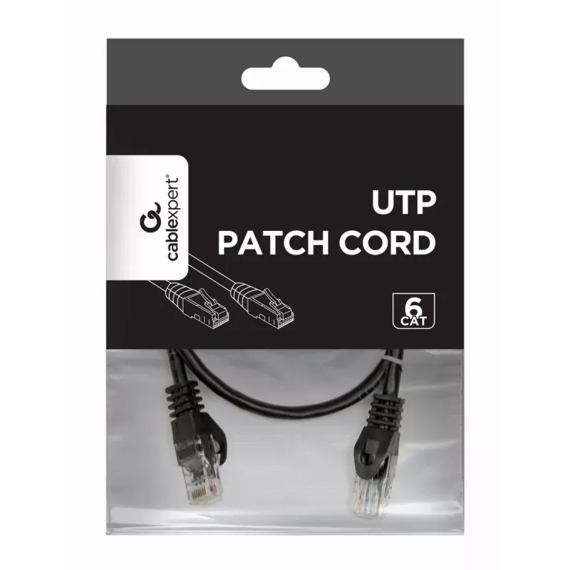 Networking cable Gembird PP6U-0.5M Black Cat6 U/UTP