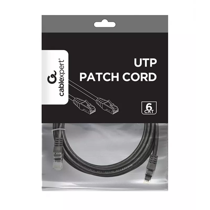Networking cable Gembird PP6U-3M/BK RJ-45 Cat6 3m Black