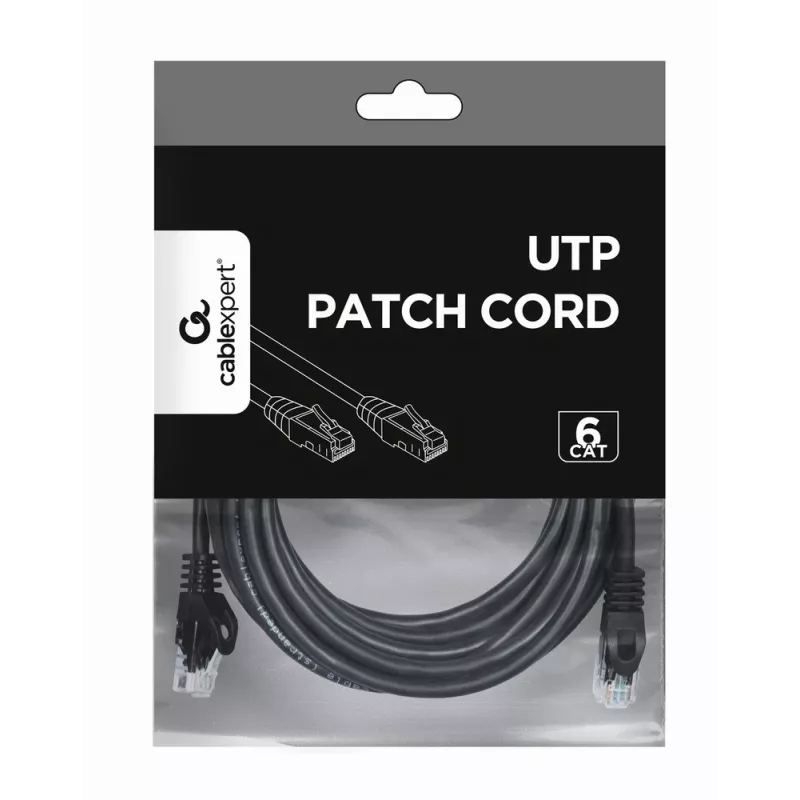 GEMBIRD Patch Cable - CAT6 - UTP - 5m - Black