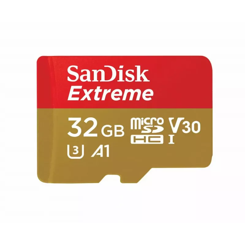 WESTERN DIGITAL SanDisk micro SDXC Extreme 32GB (A1/ V30/ U3/ UHS-I/ Cl.10/ R100/ W60) + Adapter for Action Cam