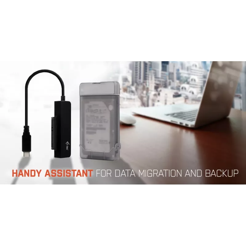 i-tec MySafe USB-C 3.1 Gen. 2 easy, HDD/SSD enclosure, 2.5 inch, Serial ATA, Serial ATA II, Serial ATA III, 10 Gbit/s, USB connectivity, Black
