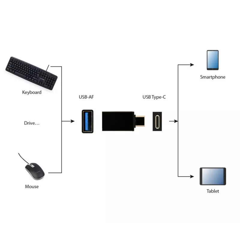 USB graphics adapter Gembird A-USB3-CMAF-01 — USB Type-C to USB (USB 2.0 / 3.2 Gen 1), compact black
