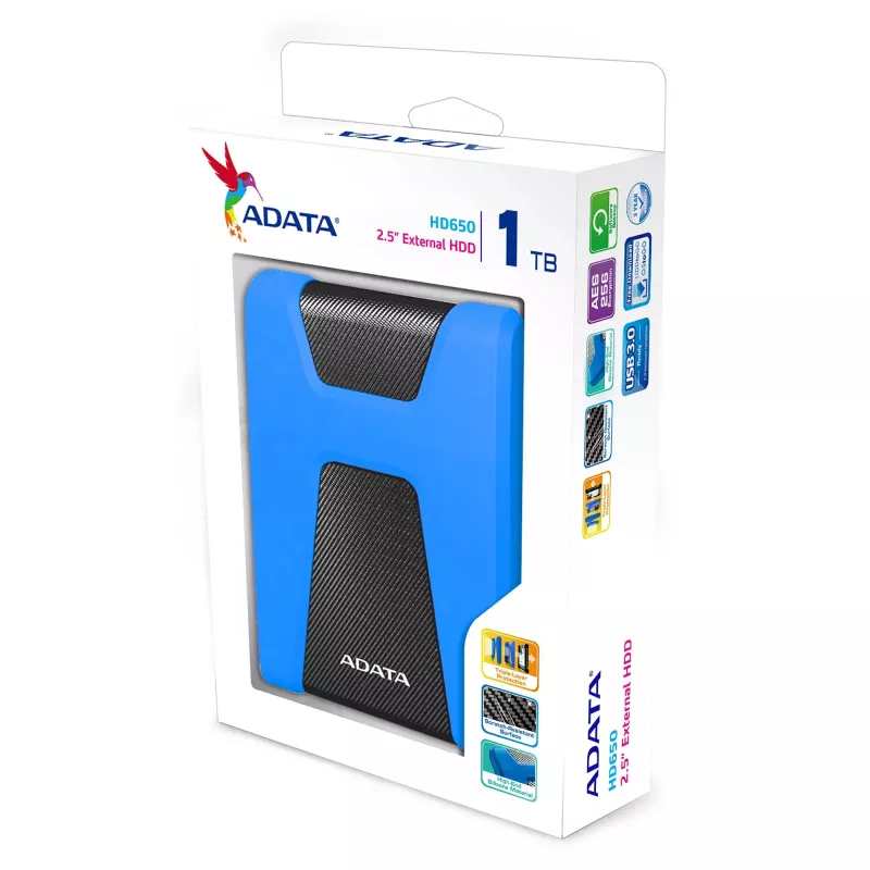 ADATA HD650 external hard drive 1 TB 2.5 inch Micro-USB B 3.2 Gen 1 (3.1 Gen 1) Blue