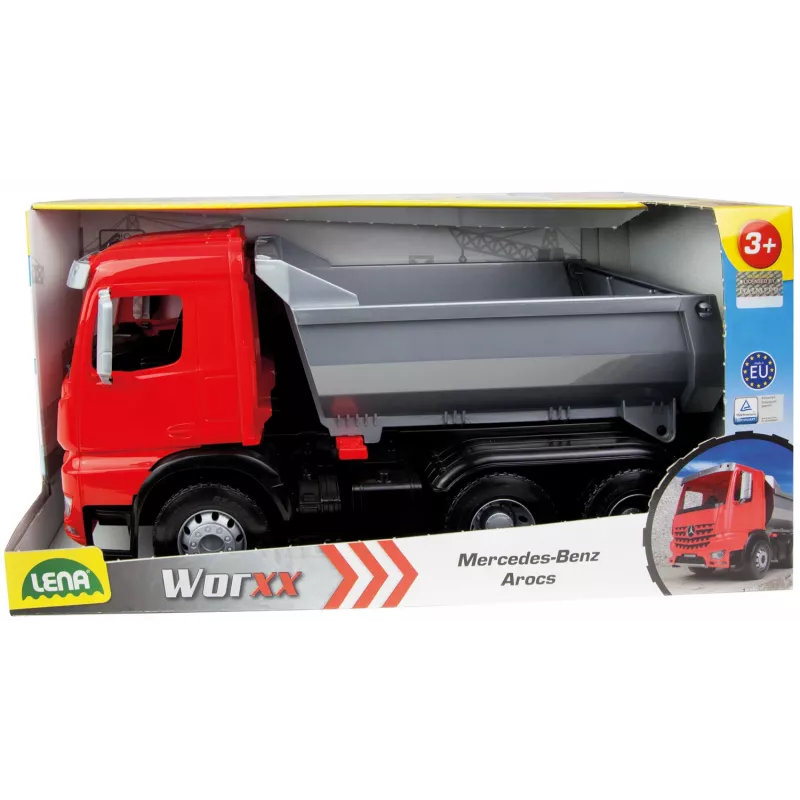 Lena Worxx Dump truck Arocs, Truck/Trailer model, Dump truck, 3 yr(s), Plastic, Black, Grey, Red