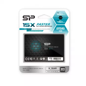 2.5 inch SATA III SSD Silicon Power Ace A55 256 GB, 3D TLC, up to 550/450 MB/s, 7 mm