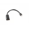 Video cable adapter LANBERG Mini DisplayPort (male) to HDMI Type A (female), 0.2 m, 1920x1200 @60Hz, DisplayPort 1.2, black