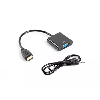 LANBERG Video Cable Adapter VGA (d-sub) HDMI Type A (standard) 0.2m Black