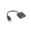 Video cable adapter LANBERG AD-0002-BK — VGA (female) to DisplayPort (male), 0.2 m, 1920×1200@60Hz, DP 1.1a, black