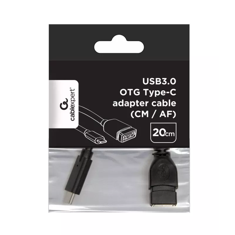 USB cable Gembird A-OTG-CMAF3-01, USB‑C to USB‑A, 0.2 m, black