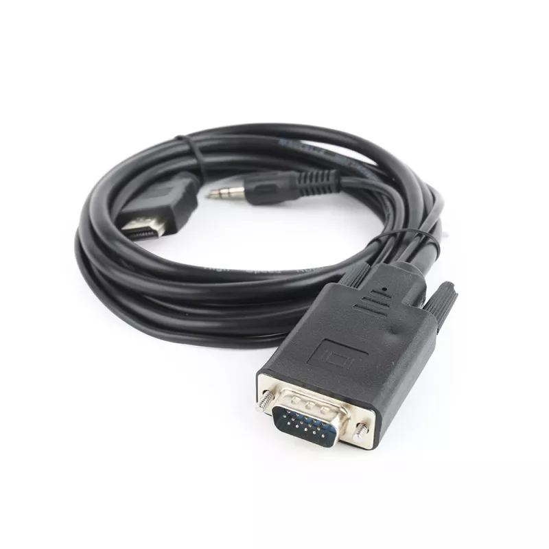GEMBIRD HDMI to VGA and audio adapter cable, single port, 3m, black