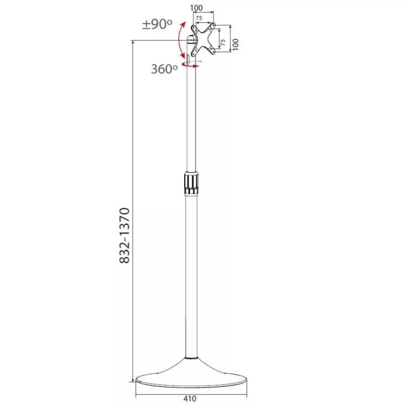 Techly ICA-TR10 signage display mount 68.6 cm (27 inch) Silver