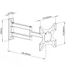 Techly 19-37 inch Wall Bracket for LED LCD TV Tilt 3 Joints Black” ICA-LCD 2903