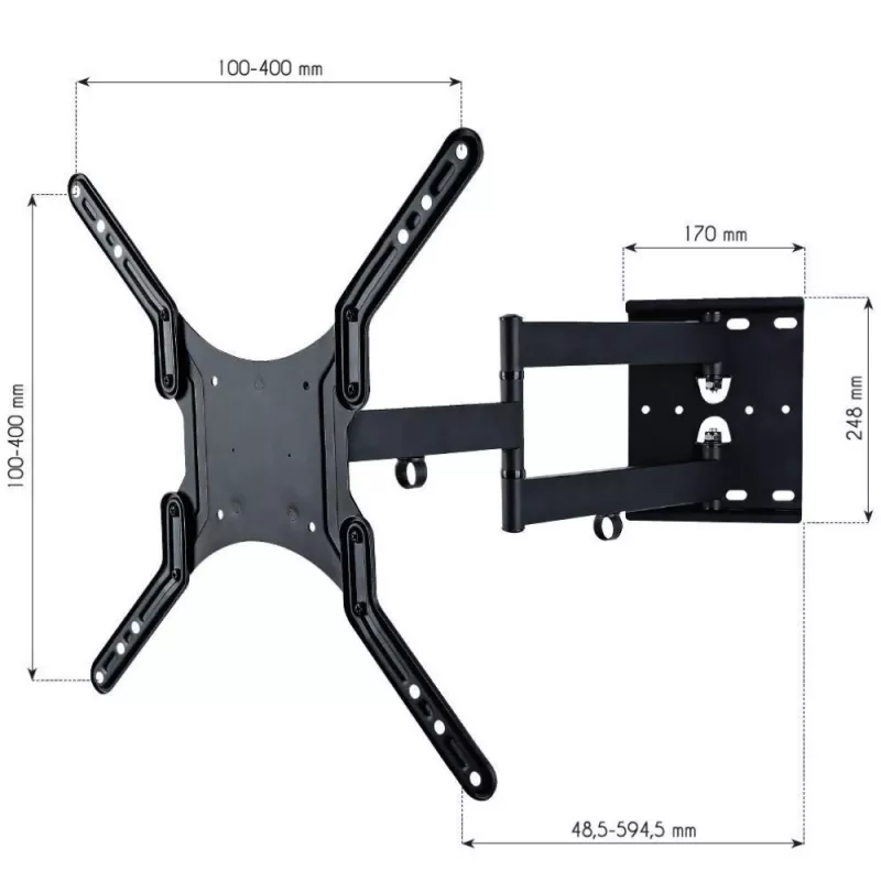 Techly 23-55 Universal LCD TV Wall Mount Bracket Black” ICA-PLB 136M