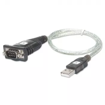 USB to Serial Adapter Techly IDATA USB-SER-2T, USB-A male to DB-9 male, 0.45 m, translucent white